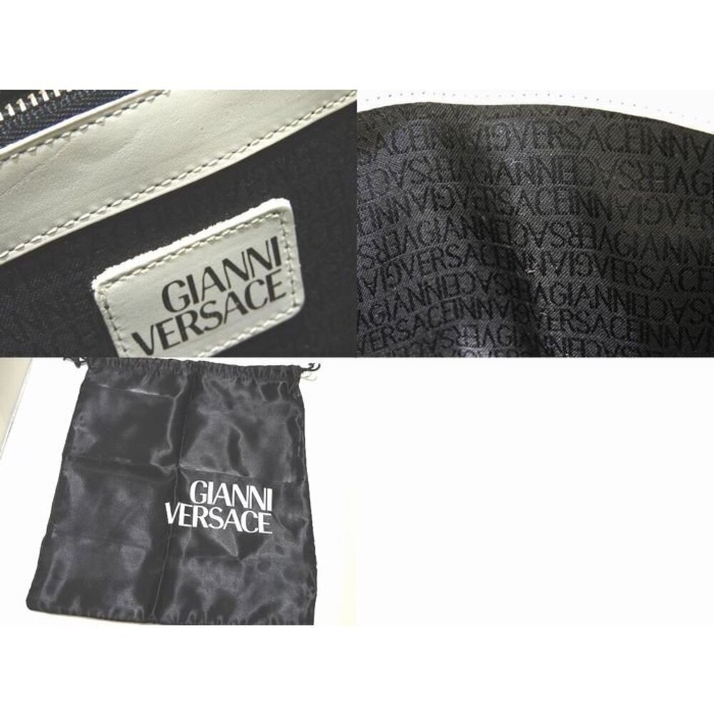 GIANNI VERSACE handbag retro White ostrich embossed leather tote - Picture 5 of 5